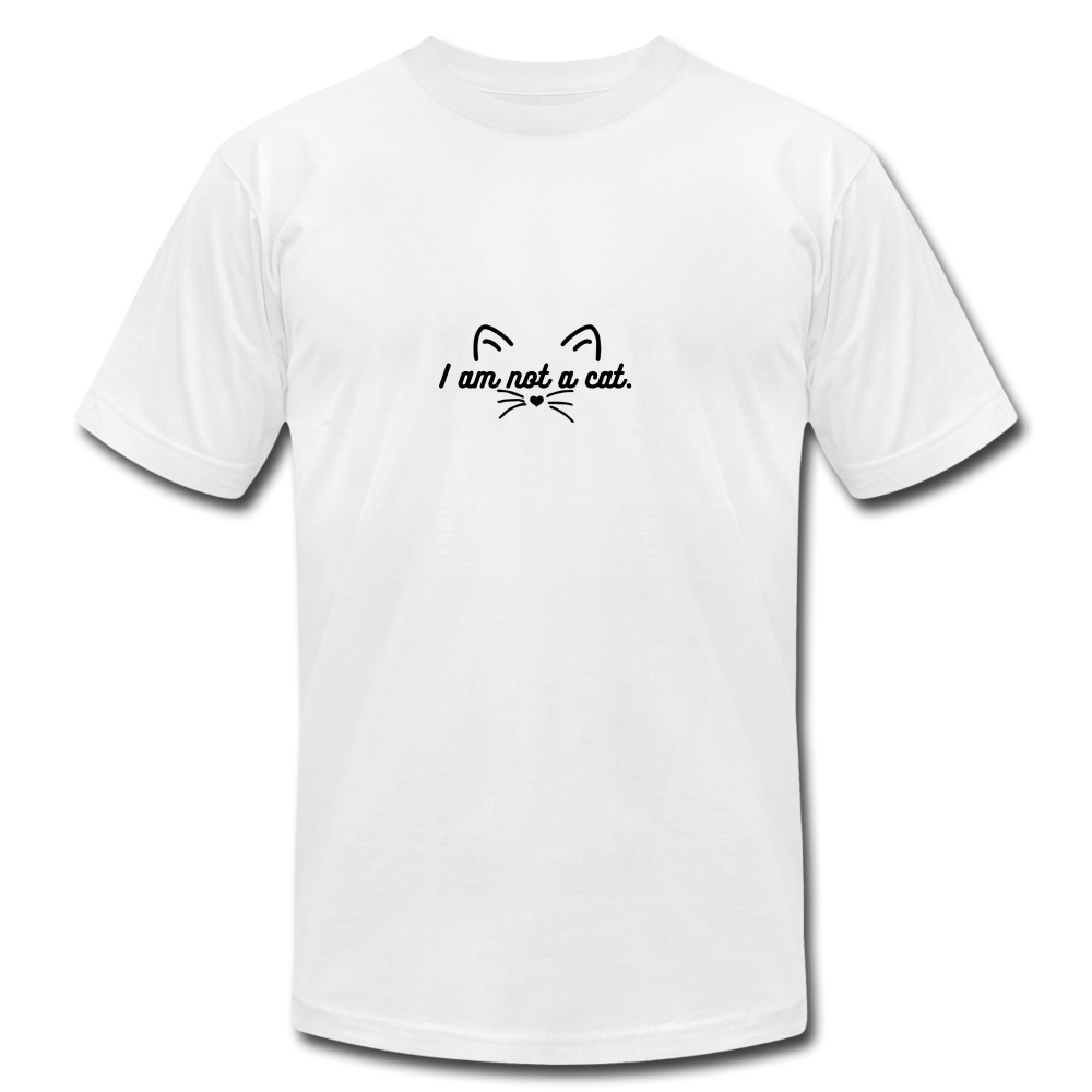 I Am Not A Cat Unisex Jersey T-Shirt by Bella + Canvas - white