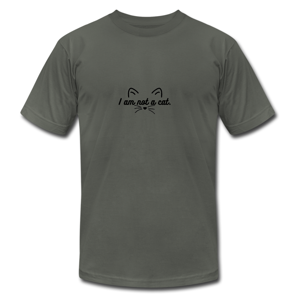 I Am Not A Cat Unisex Jersey T-Shirt by Bella + Canvas - asphalt