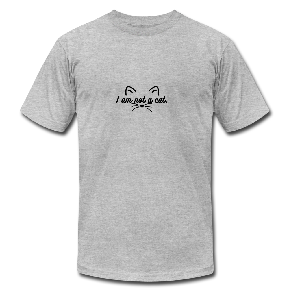 I Am Not A Cat Unisex Jersey T-Shirt by Bella + Canvas - heather gray