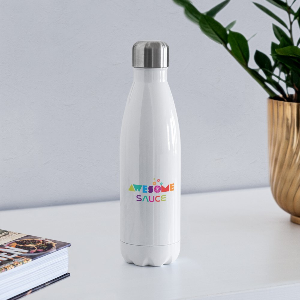 Awesome Sauce! Insulated Stainless Steel Water Bottle - white