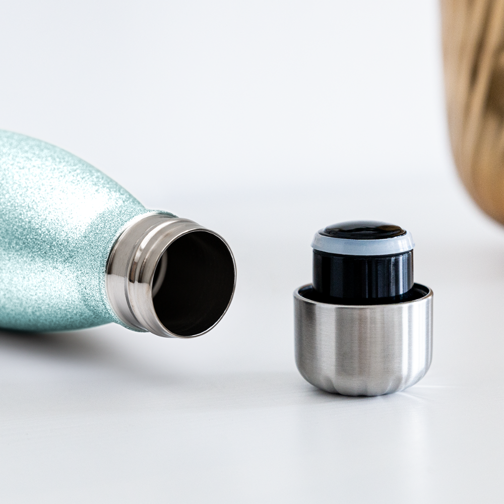 Awesome Sauce! Insulated Stainless Steel Water Bottle - turquoise glitter