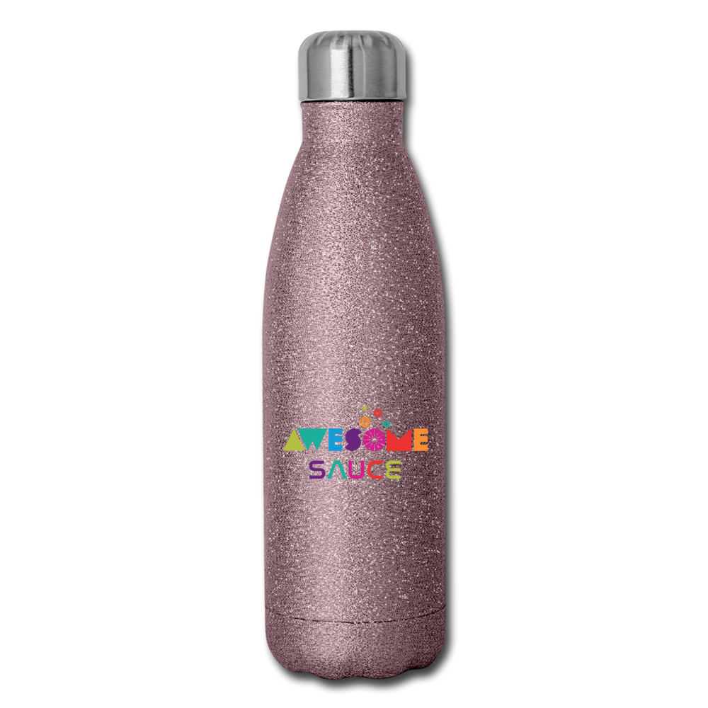 Awesome Sauce! Insulated Stainless Steel Water Bottle - pink glitter