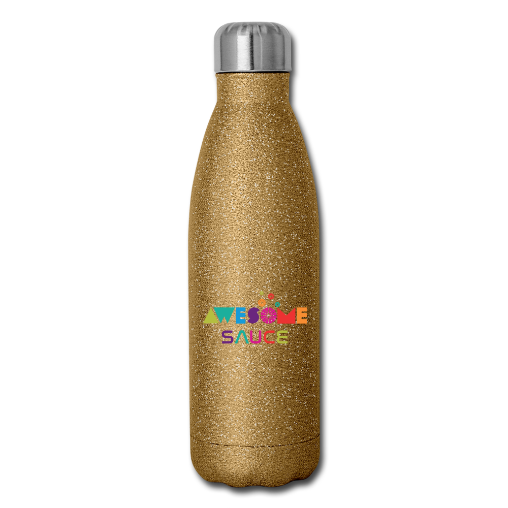 Awesome Sauce! Insulated Stainless Steel Water Bottle - gold glitter