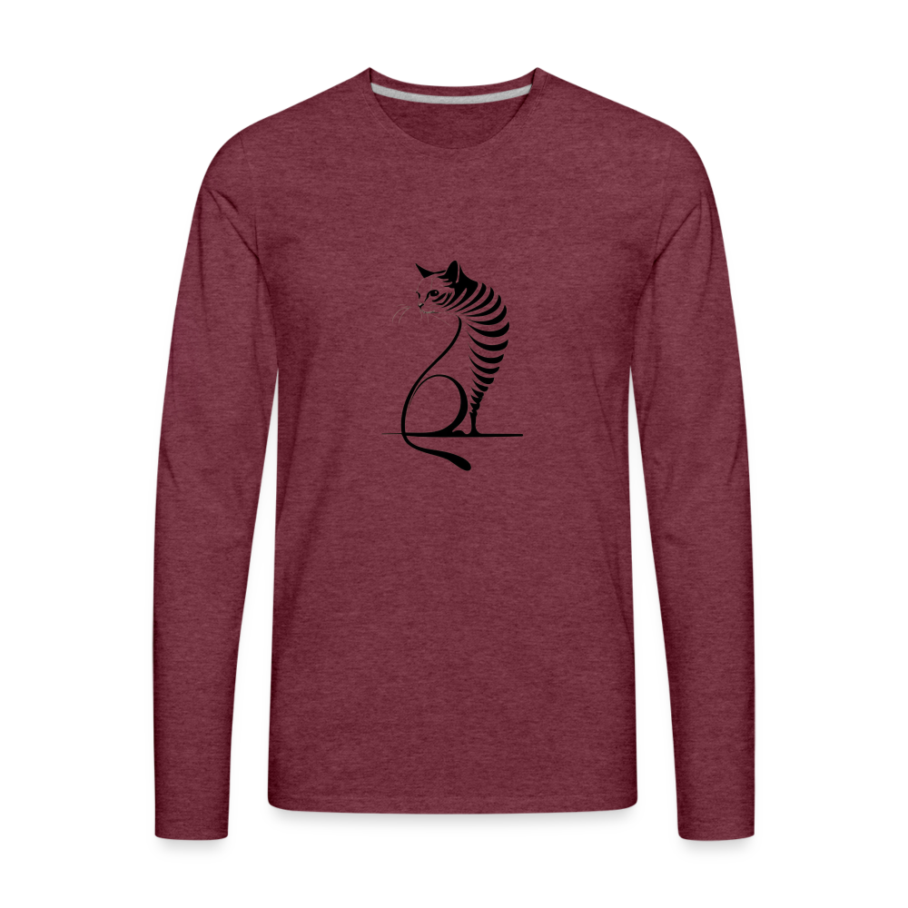 Men's Premium Long Sleeve T-Shirt - heather burgundy