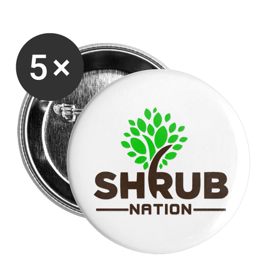 Shrub Nation Buttons large 2.2'' (5-pack) - white