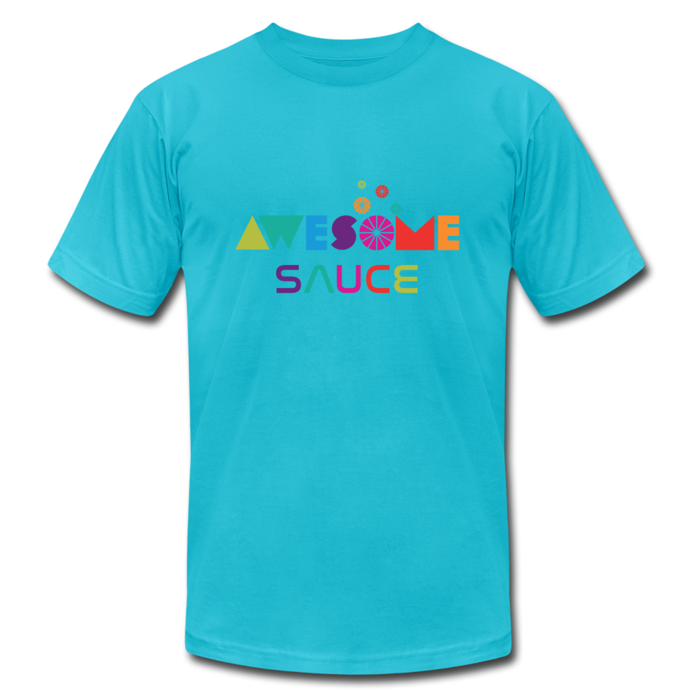 Awesome Sauce! Premium Adult T-Shirt by Bella + Canvas - turquoise